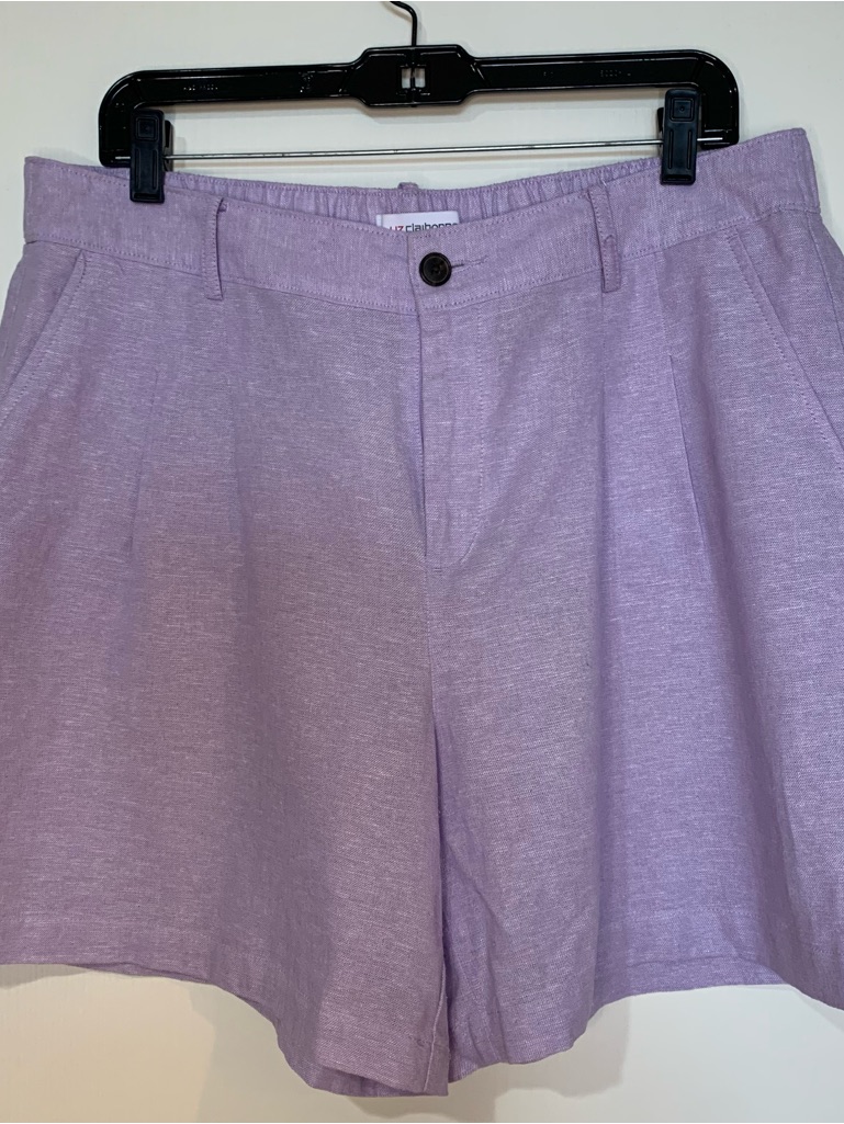 Liz Claiborne Women's 12 Lavender Linen Blend Pleated Shorts